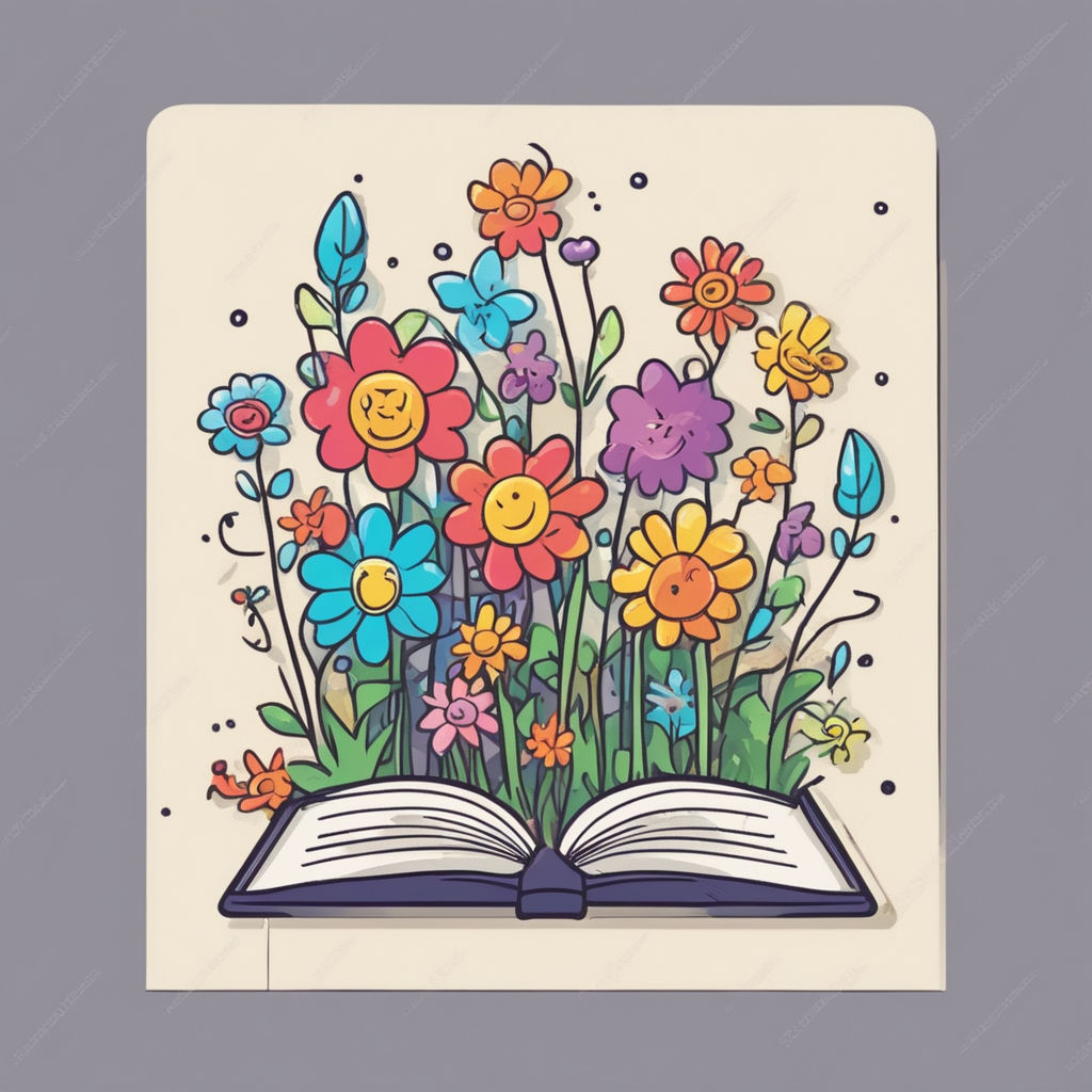 Floral Books Sticker for Sale by ktscanvases