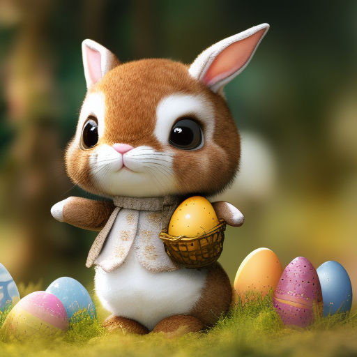 9 cartoon cute nine big easter bunnies\