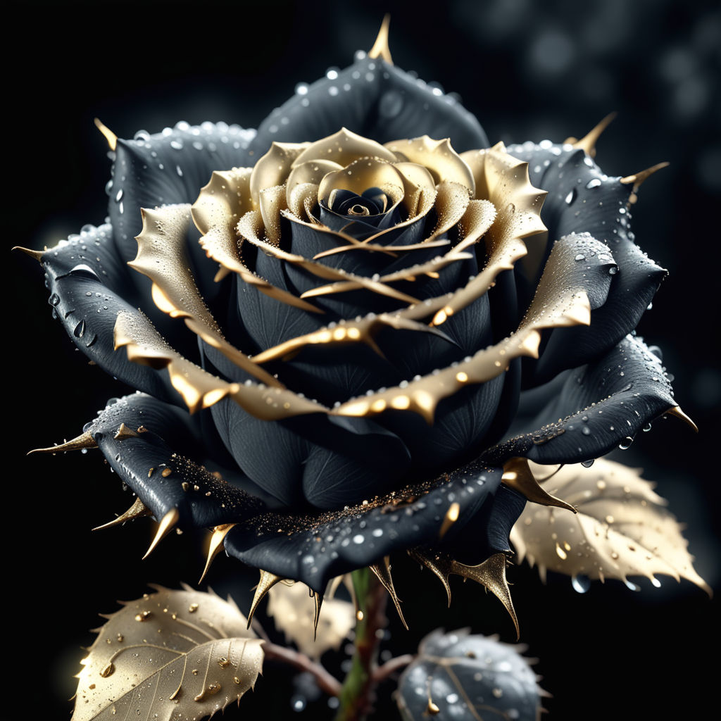 Goth Black Rose Dripping Blood on Black Grunge Sticker by