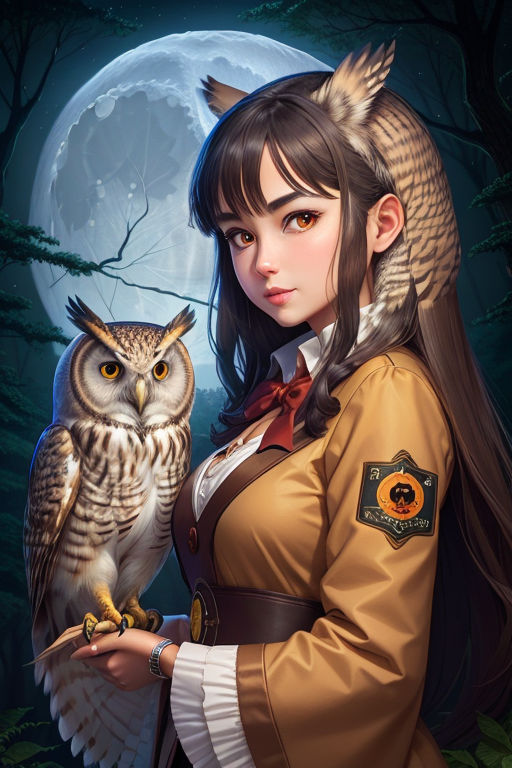 Anime wallpaper, sky, clouds, owl, Anthro HD wallpaper | Wallpaper Flare