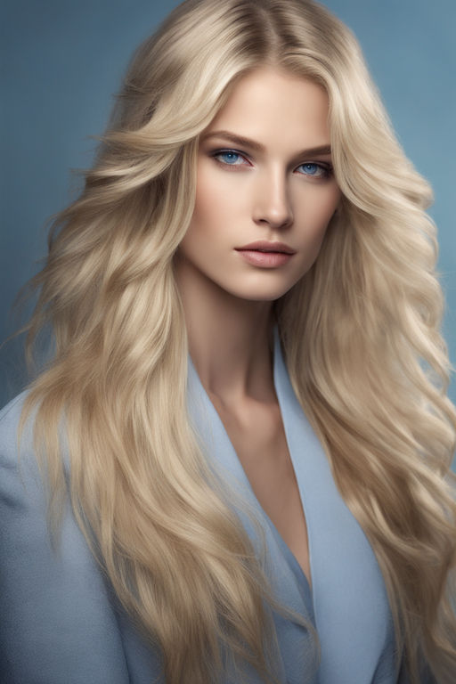 Long Layered Hair(Sky Blue)