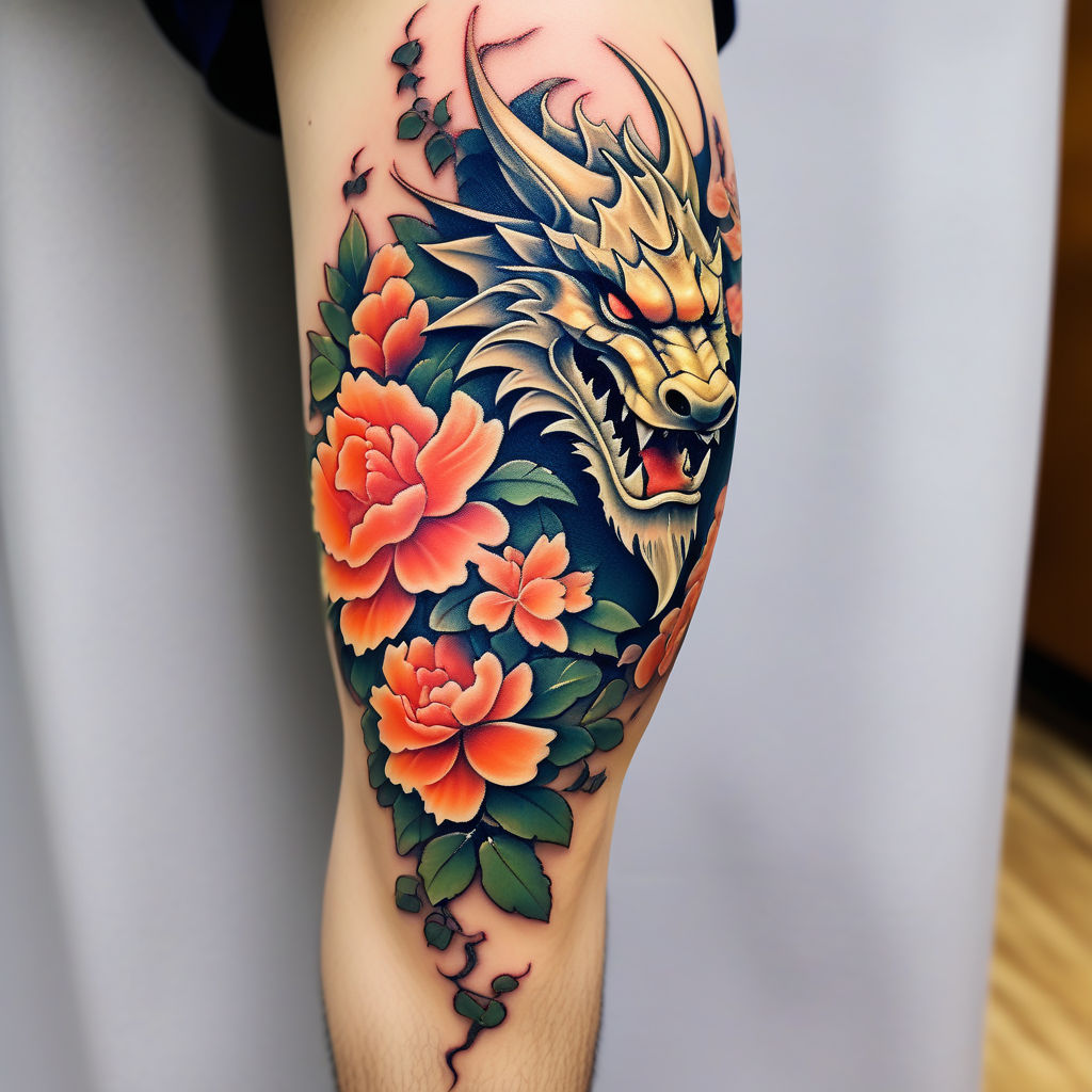 Dragon w Flowers done by Hannah at West Side Tattoo, CO! : r/tattoos