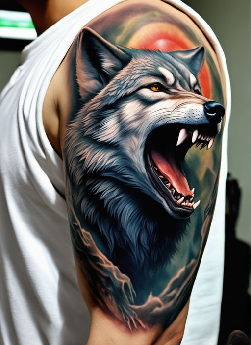 First session on this wolf. Beautiful addition to the sleeve. All work done  by Thys Uys @ Fallen Heroes Tattoo, Johannesburg. : r/tattoos