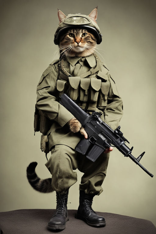 funny cat with sniper