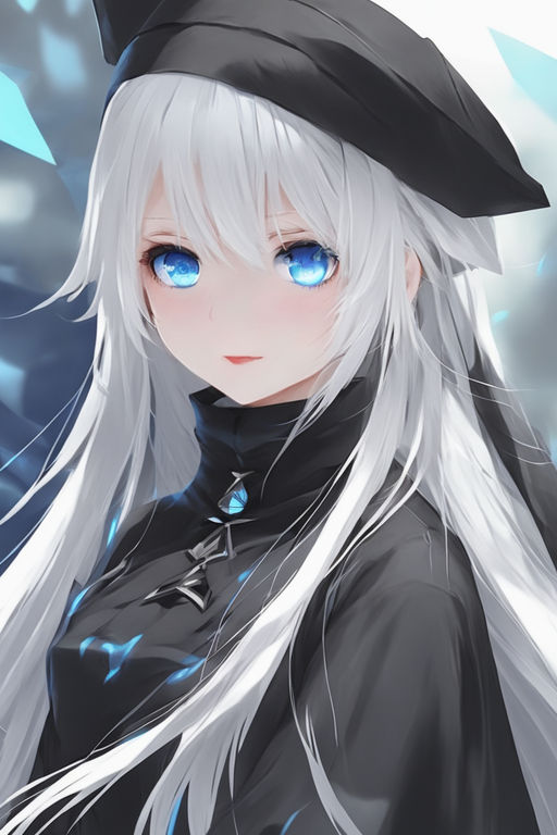 anime girl with long silver hair