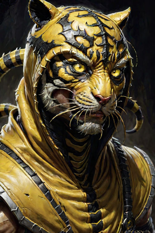 A celtic war tiger in the style of realistic and hyper detailed