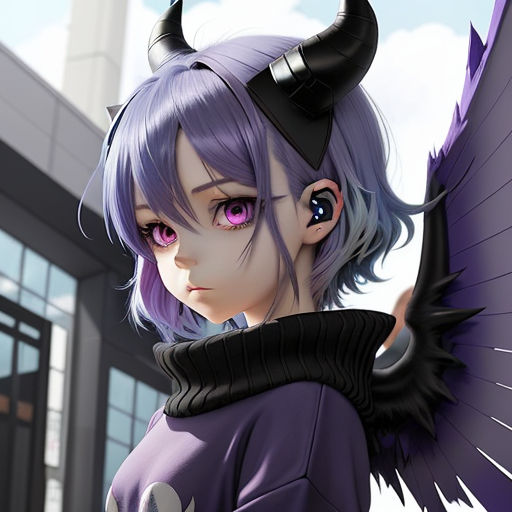 anime girl demon wings