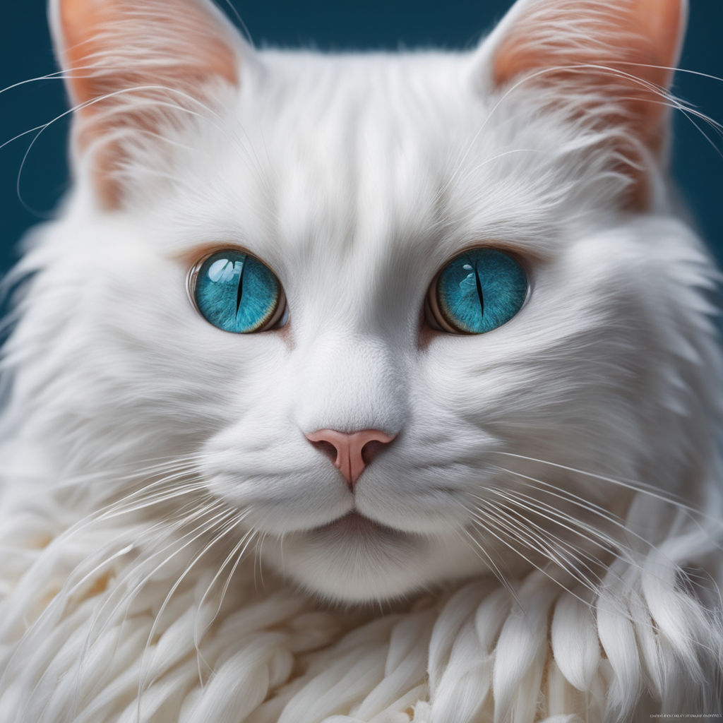 gray cat with ice blue eyes