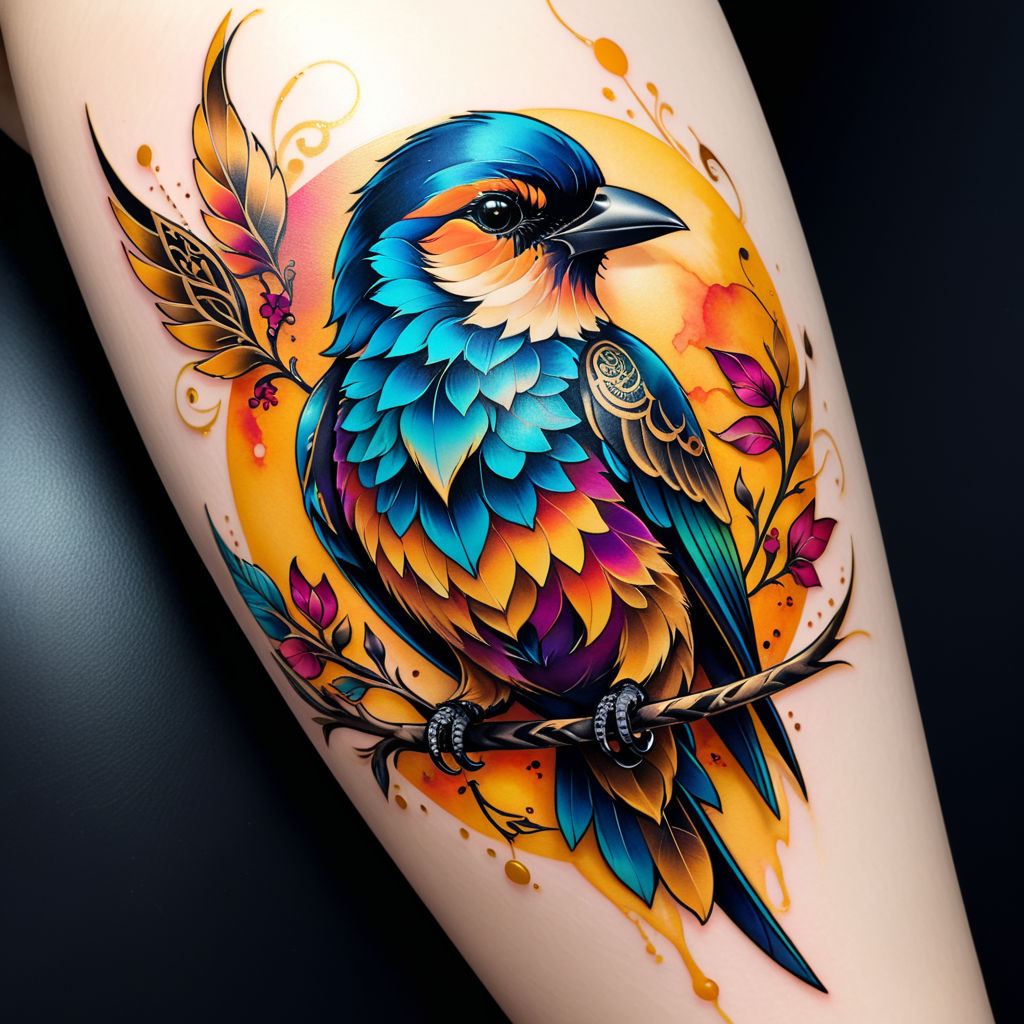 Freehand color bird by hatefulss on DeviantArt