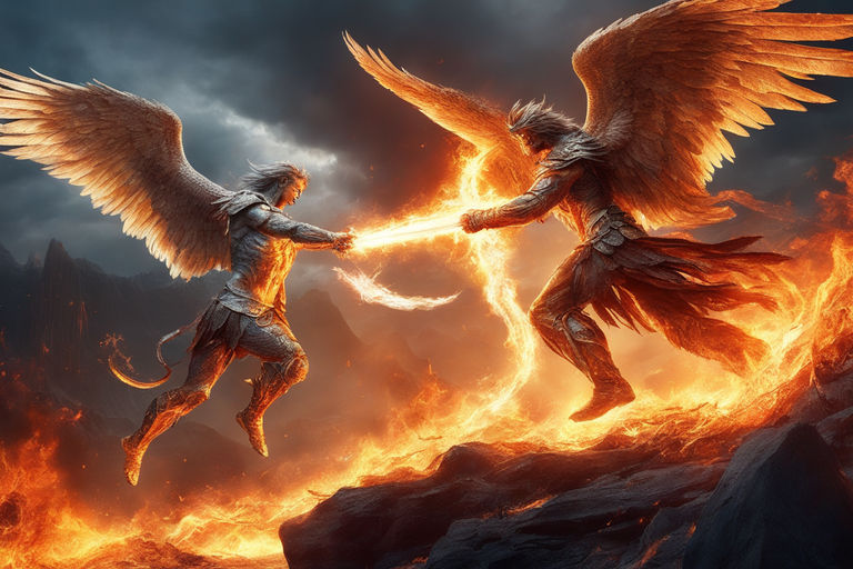 angels fighting demons