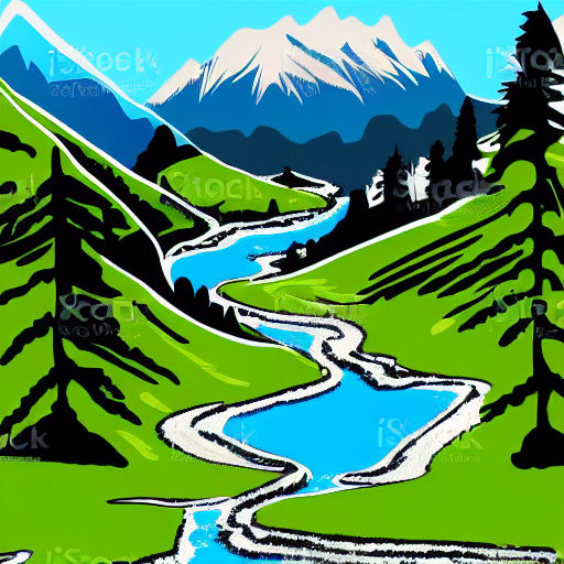 mountain river clipart