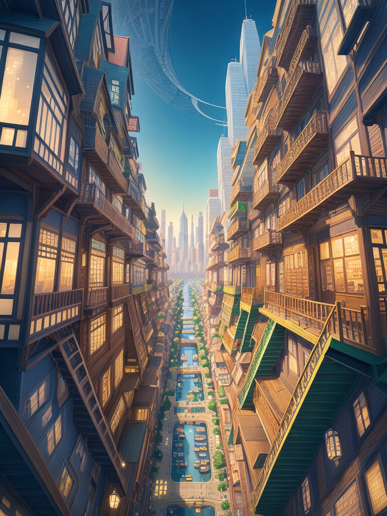 Horizontal view, cyberpunk, animation concept art, studio ghibli style,  clear reflection, full page scan of 3000s detailed concept art, cyberpunk,  mathematics and geometry, architecture, sewage system, urban section, floor  plan, architectural section