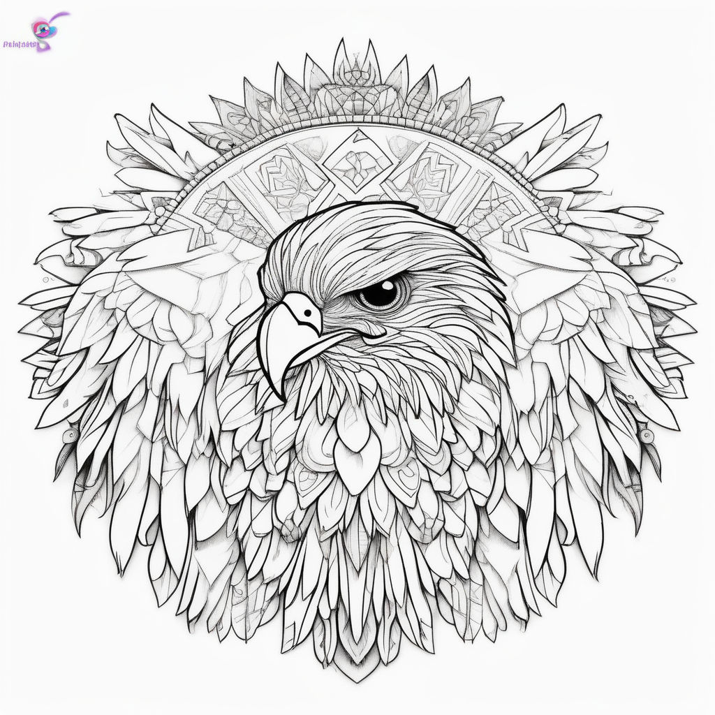 Eagle SVG DXF cut files, Mandala Zentangle Bird Design