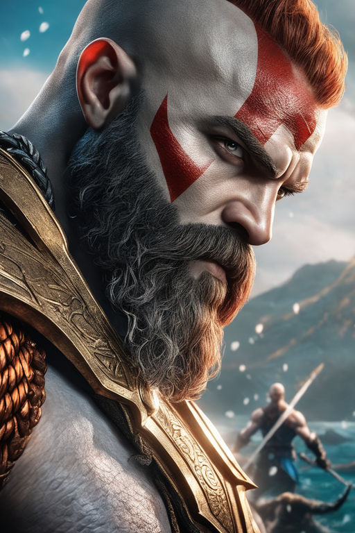 kratos is shouting in his spartan rage type - Playground