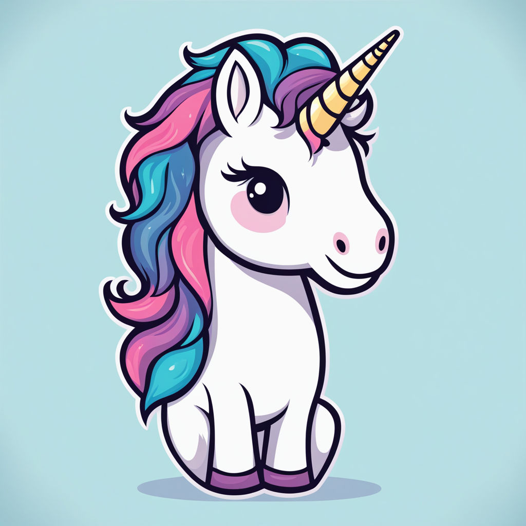 How to Draw an Easy Unicorn Head Tutorial Video, Coloring Page