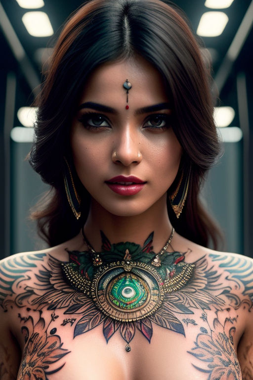 sacred geometry tattoo chest