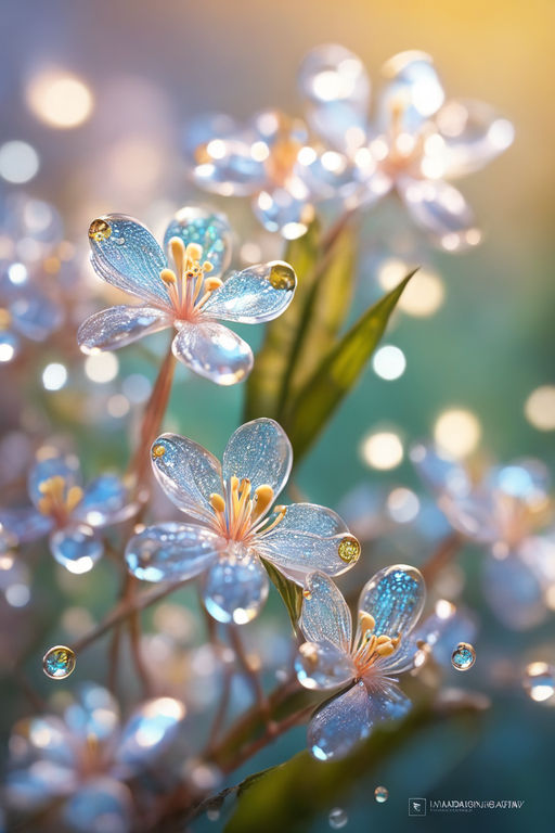 crystal glowy flowers with river - Playground