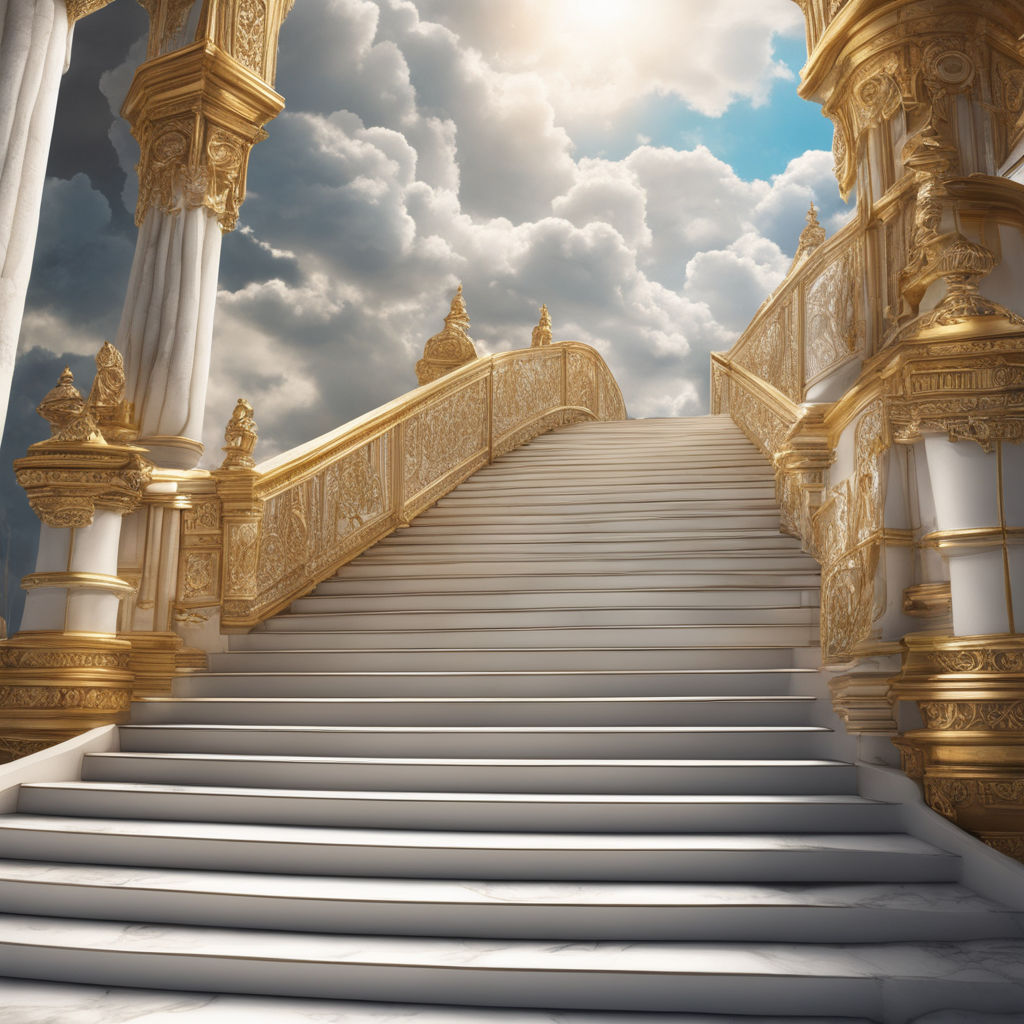 heaven and hell stairs backdrop