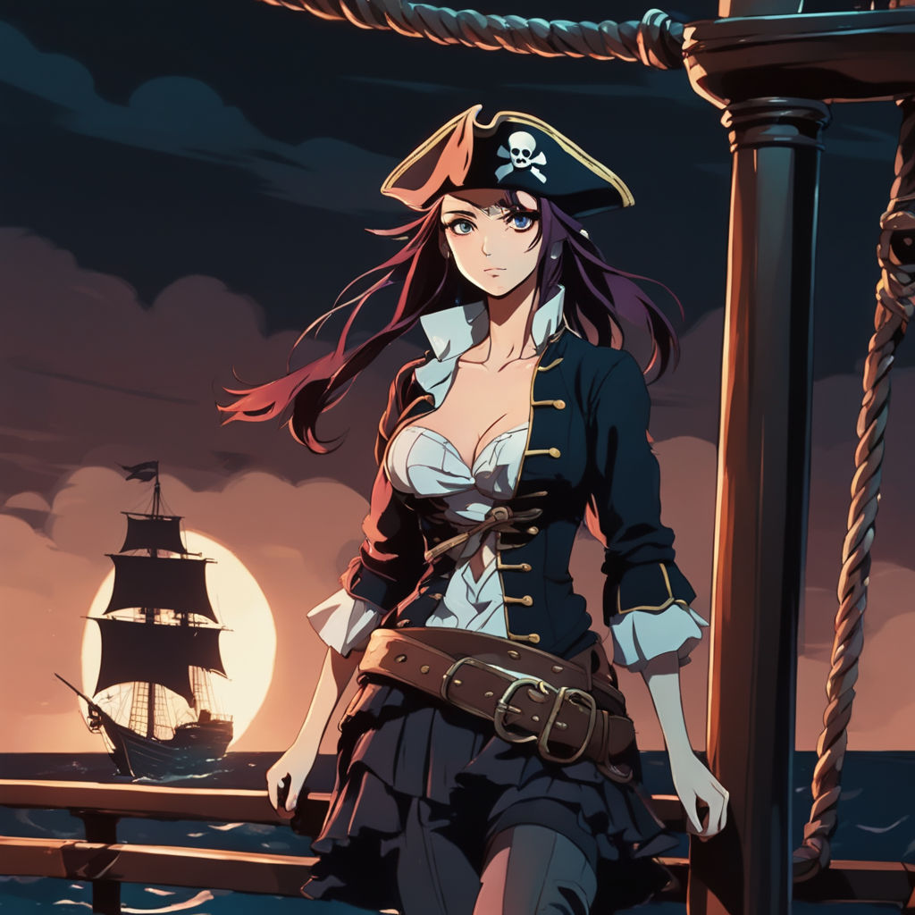 Cute anime pirate character on Craiyon