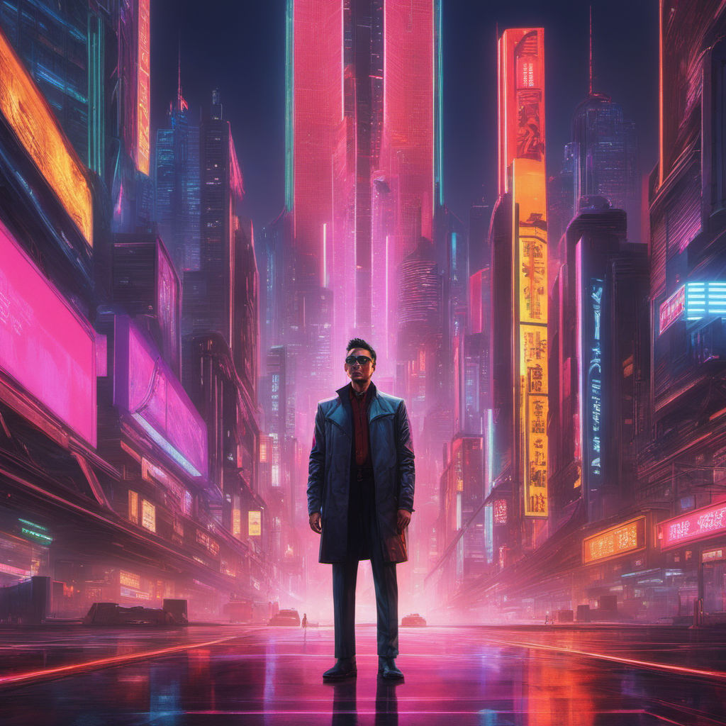 assassins , AI art, cyberpunk, city, neon, alleyway, city lights