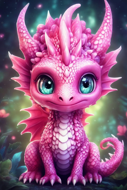 pink baby dragon cartoon