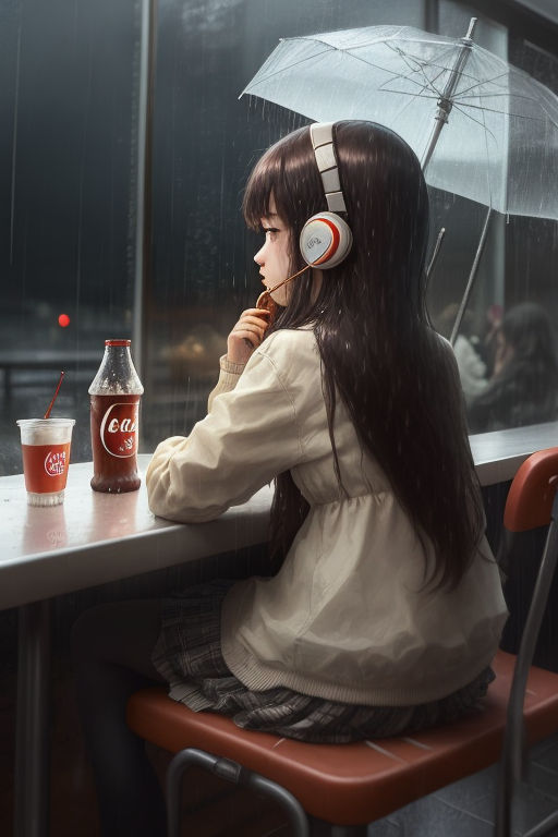 Anime Girl with Headphones' Poster by David Godbehere | Displate