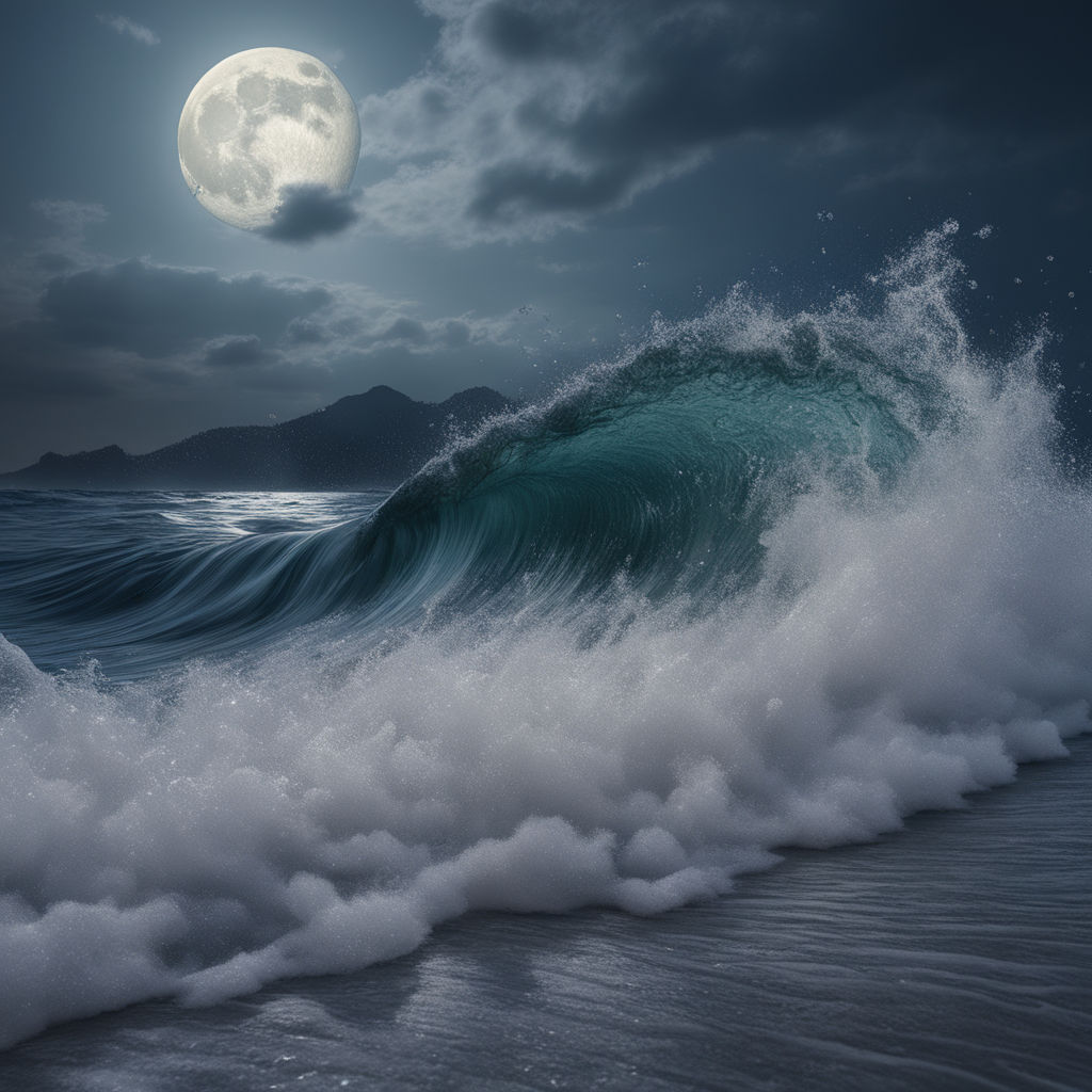 sea waves night