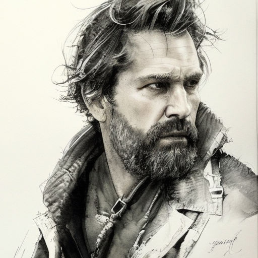 beautiful man pencil drawing  Playground AI