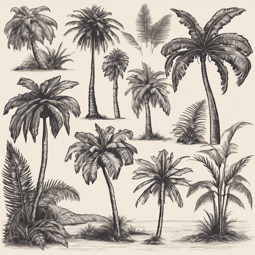 Palm Tree Drawing - Samantha Bell | Tree drawing simple, Palm tree drawing,  Palm tree sketch