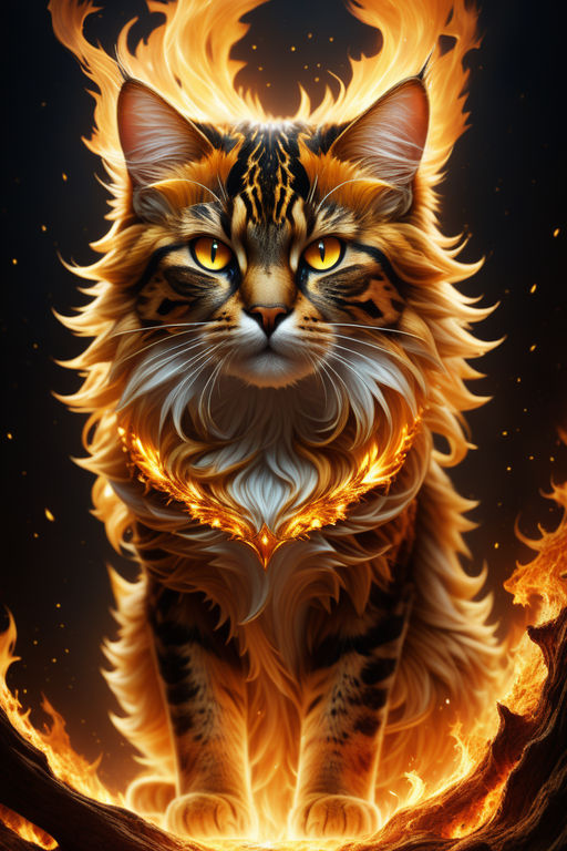 Firestar Cat Warrior Cats Hyper Realistic · Creative Fabrica