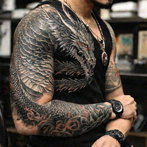 Premium Photo | Intricately Inked A Stunning Welsh Dragon Tattoo Adorned in  Classic Black White