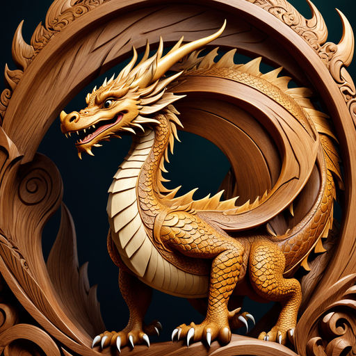 dragon wood carving. dragon is henna tattoo . design carving