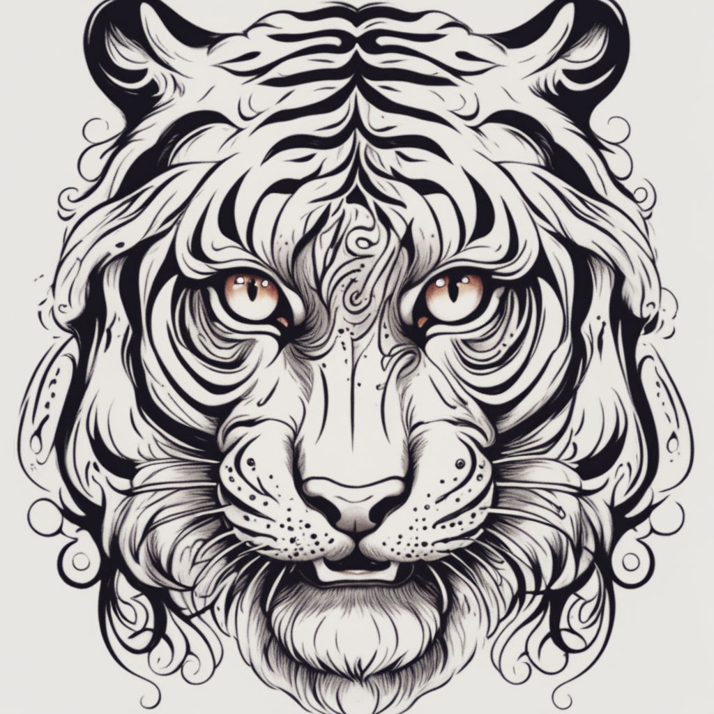 Premium Vector | Tiger head hand draw sketch on white background vector  illustration