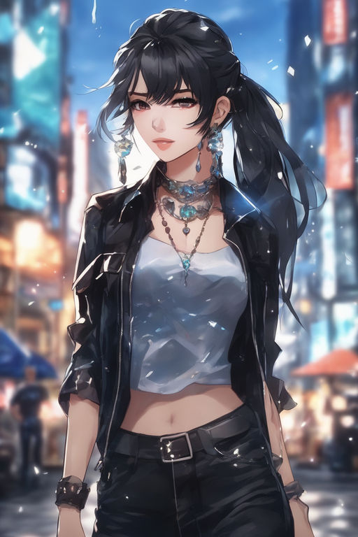 Anime, Boy, Short Hair, Black Hair, Earrings, Blue Eyes, HD