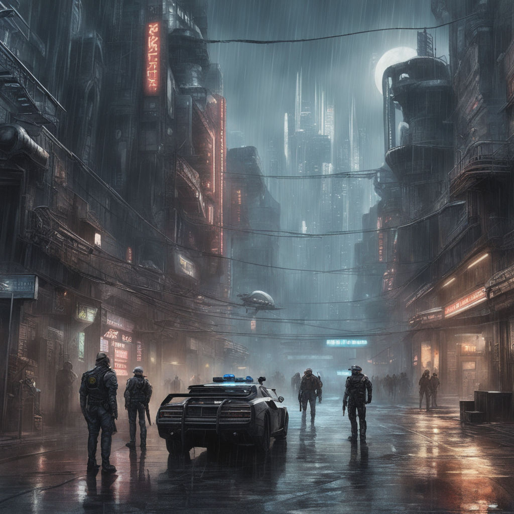 ArtStation - Futuristic cyberpunk tech city street