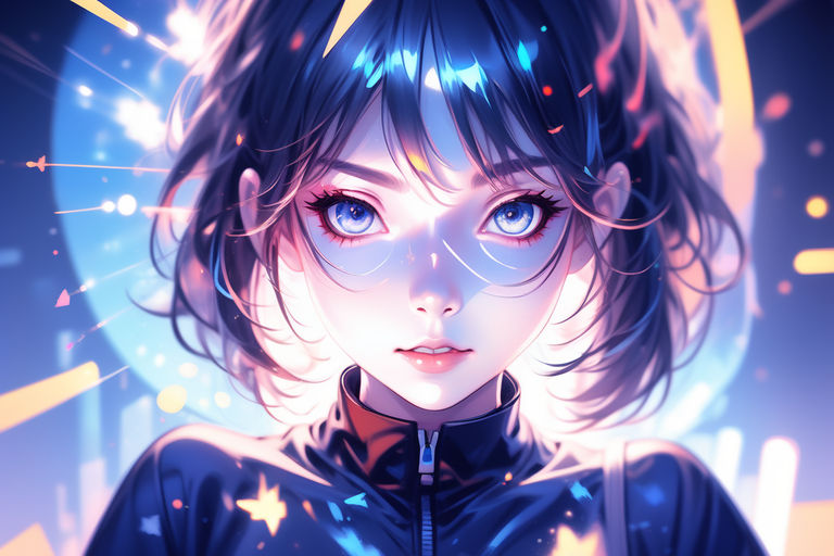 ANIME GIRL FACE WITH GALAXY IN TNE EYES - Playground