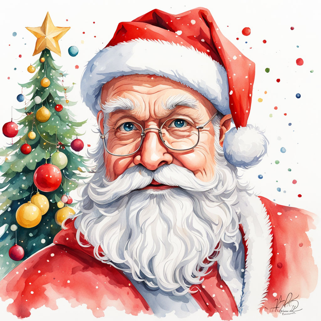 Santa Claus Drawing png download - 2301*2999 - Free Transparent Watercolor  png Download. - CleanPNG / KissPNG