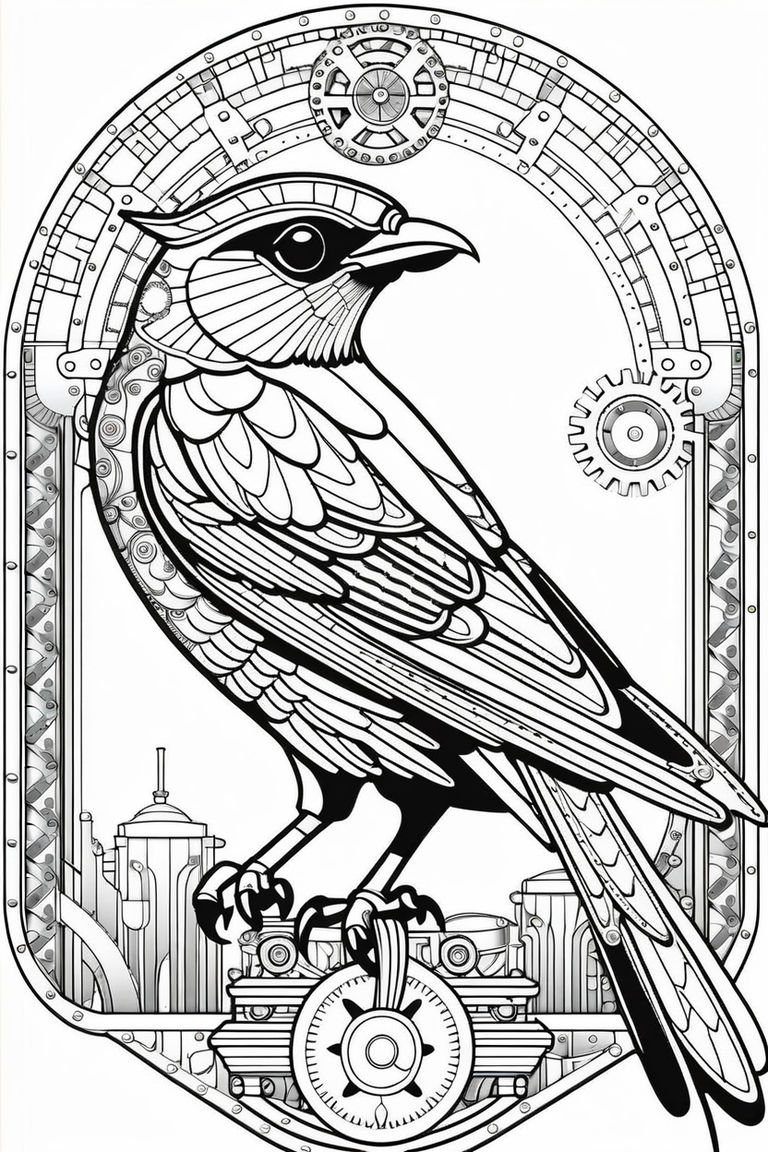 Easy How to draw a Crow and Crow Coloring Page