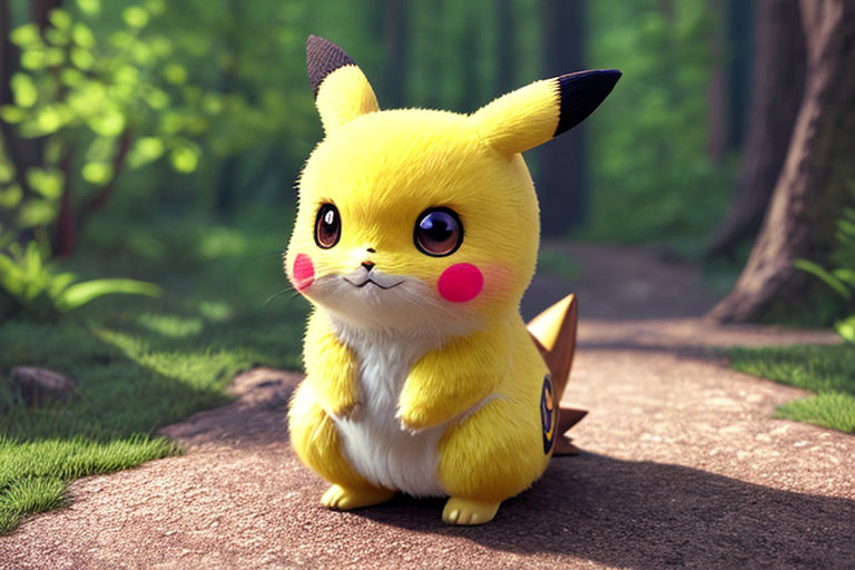 High quality 3 d render hyperrealist very cute muted color fluffy! pikachu  Baby cat hybrid highly detailed - Playground
