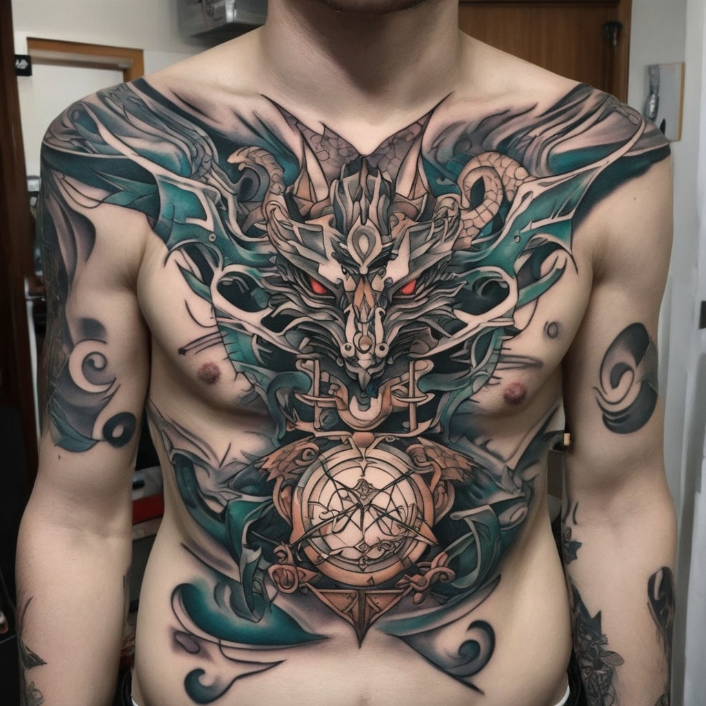 Tattoo uploaded by Justin JP Param • Chest piece lion skulls and wings •  Tattoodo