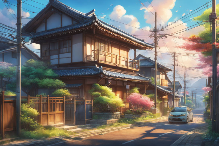 The village in Japan anime illustration is a charming and picturesque  community nestled amidst rolling hills and lush forests Stock Illustration   Adobe Stock