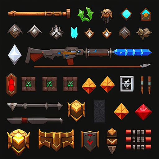 ArtStation - 32x32 pixel weapons