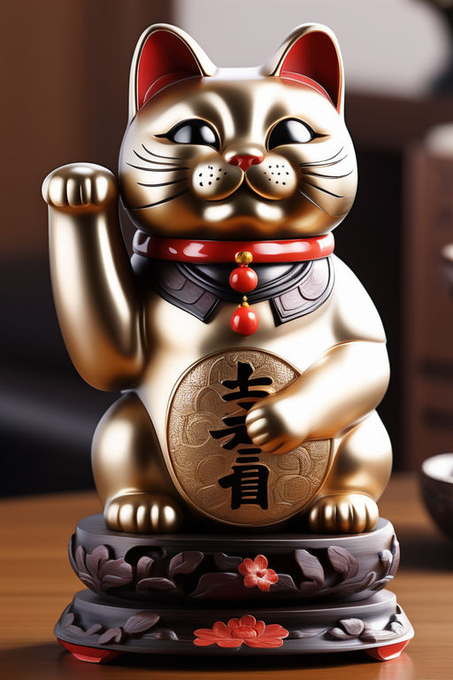 Chinese Style Lucky Cat Animal Sculpture Blessing Ornament