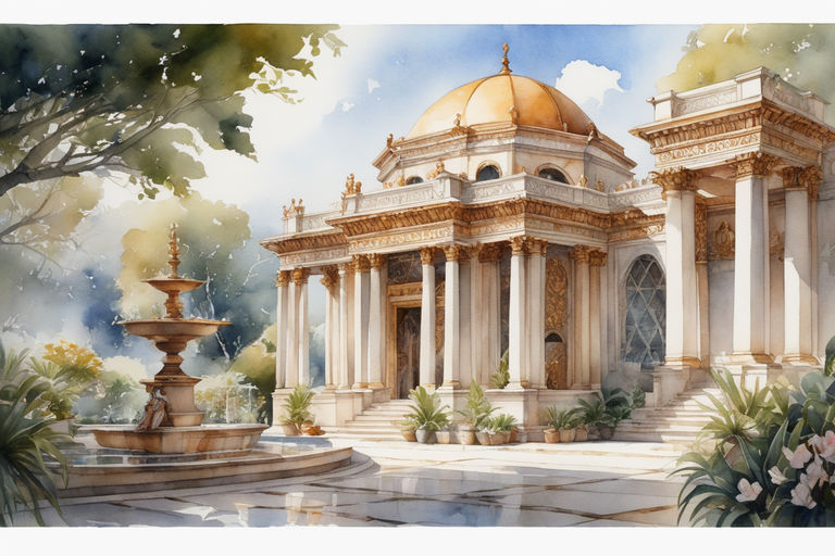 roman temple painting