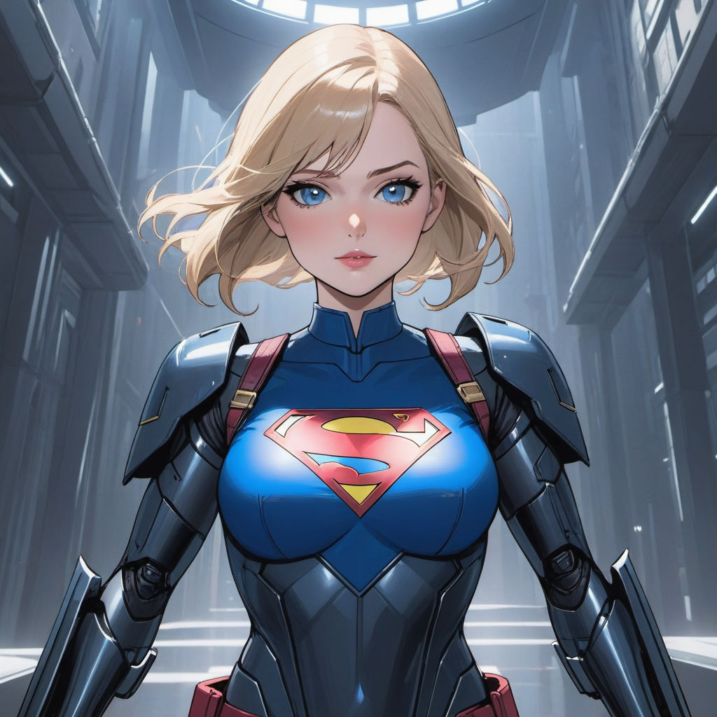 Lexica - Anime of supergirl holding a knife crying with blood on her hands