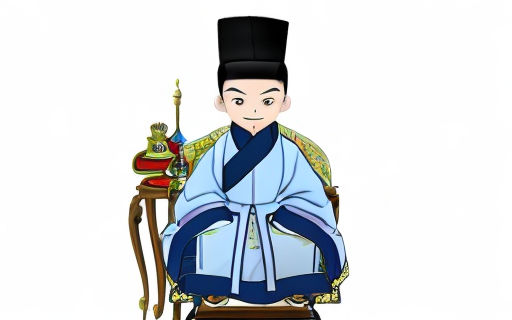 cartoon chinese emperor sitting