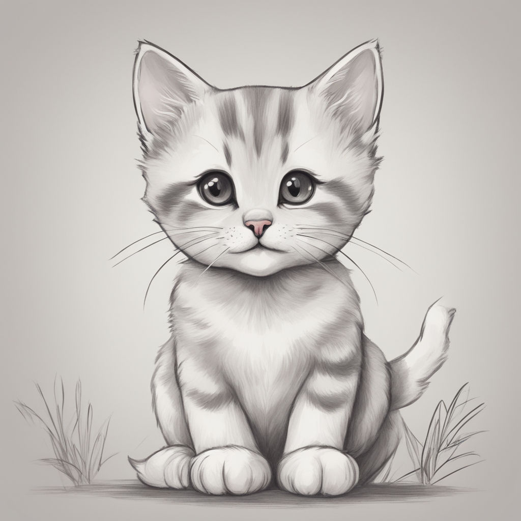 Buy Cute Cat Drawing 3098 Pencil Online at Best Prices by Top World Artist.