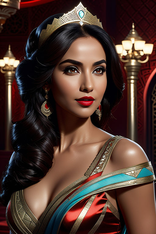 Princess Jasmine, Aladdin portrait, beautiful brown