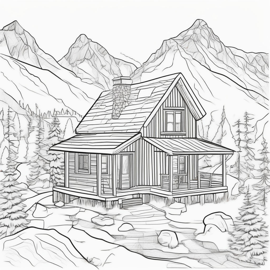 Mountain House (1917) - ZLZ Galleries - Drawings & Illustration, Buildings  & Architecture, Residences, Cabins - ArtPal