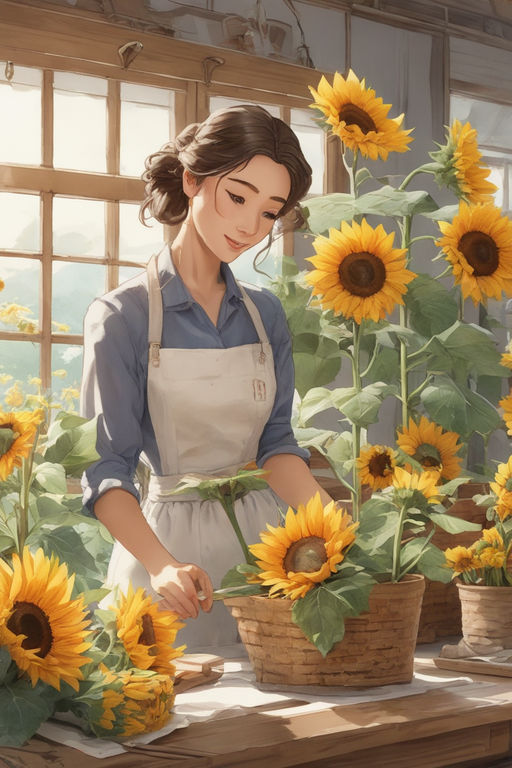 Free Vectors  Sunflower and straw hat _ anime character